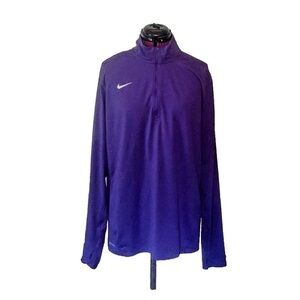 Nike Dri -Fit Element 1/4 Zip Top Purple Womens Size Large Thumb Holes Athletic